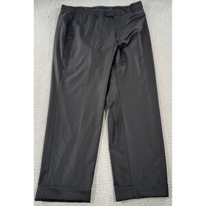 Isaia Napoli Aquaspider Pant Men's 36x28 Black Wool Dress Slacks Trouser Italy